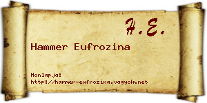 Hammer Eufrozina névjegykártya